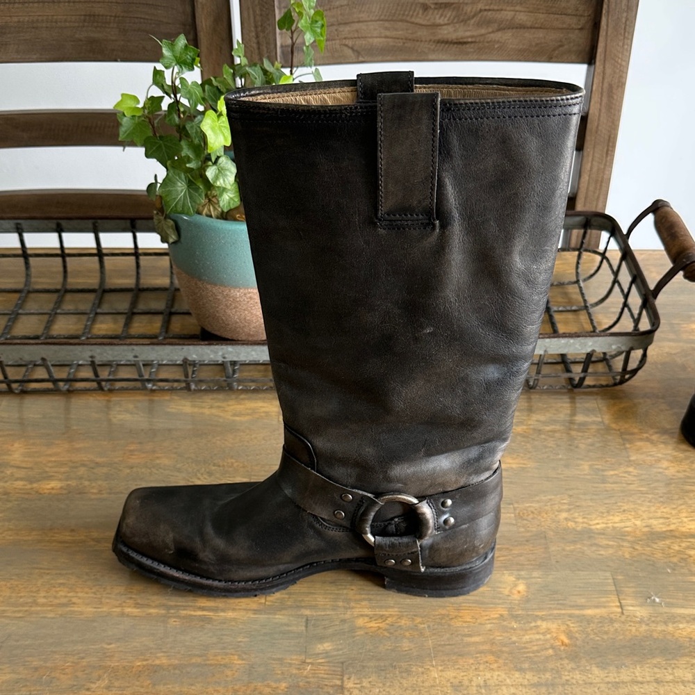 Frye Black Leather Combat Boots - Picture 5 of 7